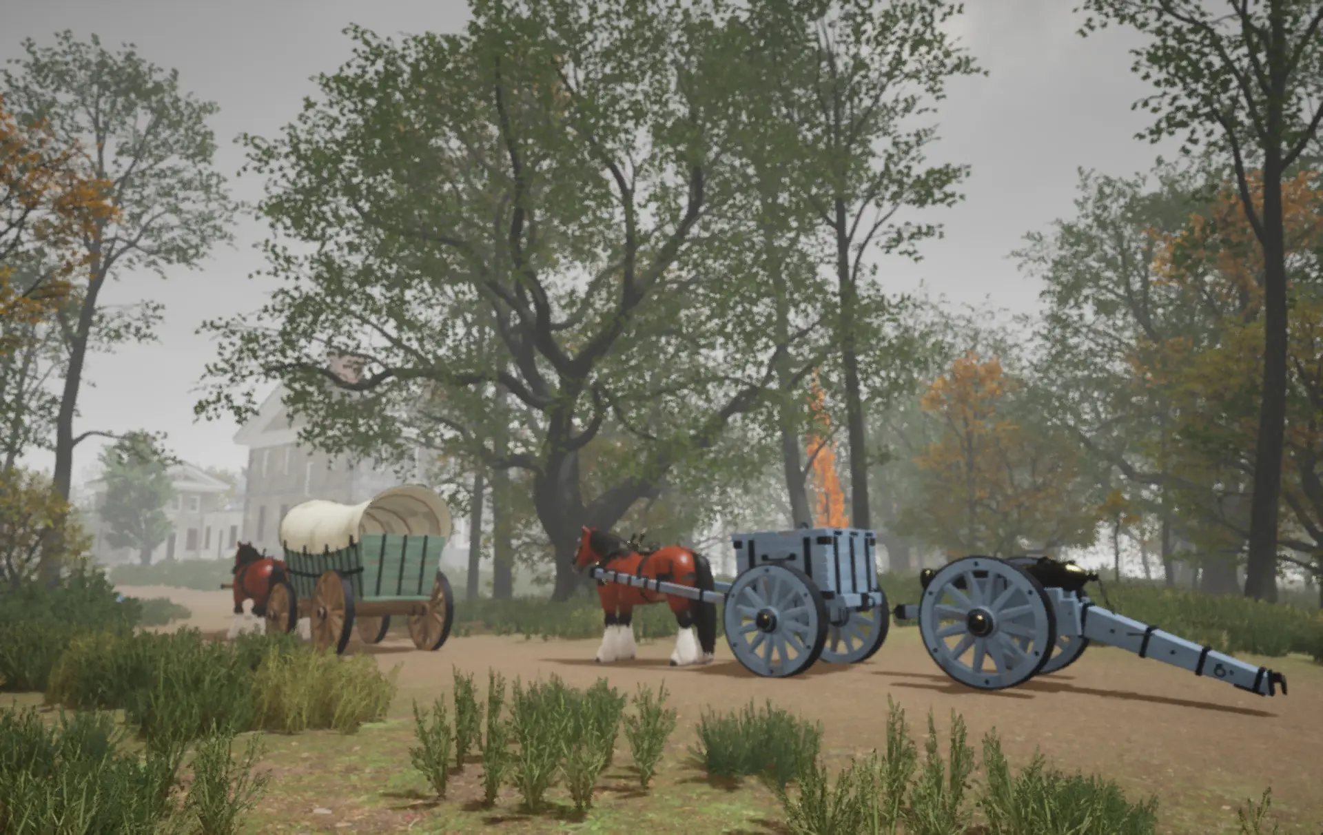 Through the Fog — Cliveden assault VR scene, Artillery Train