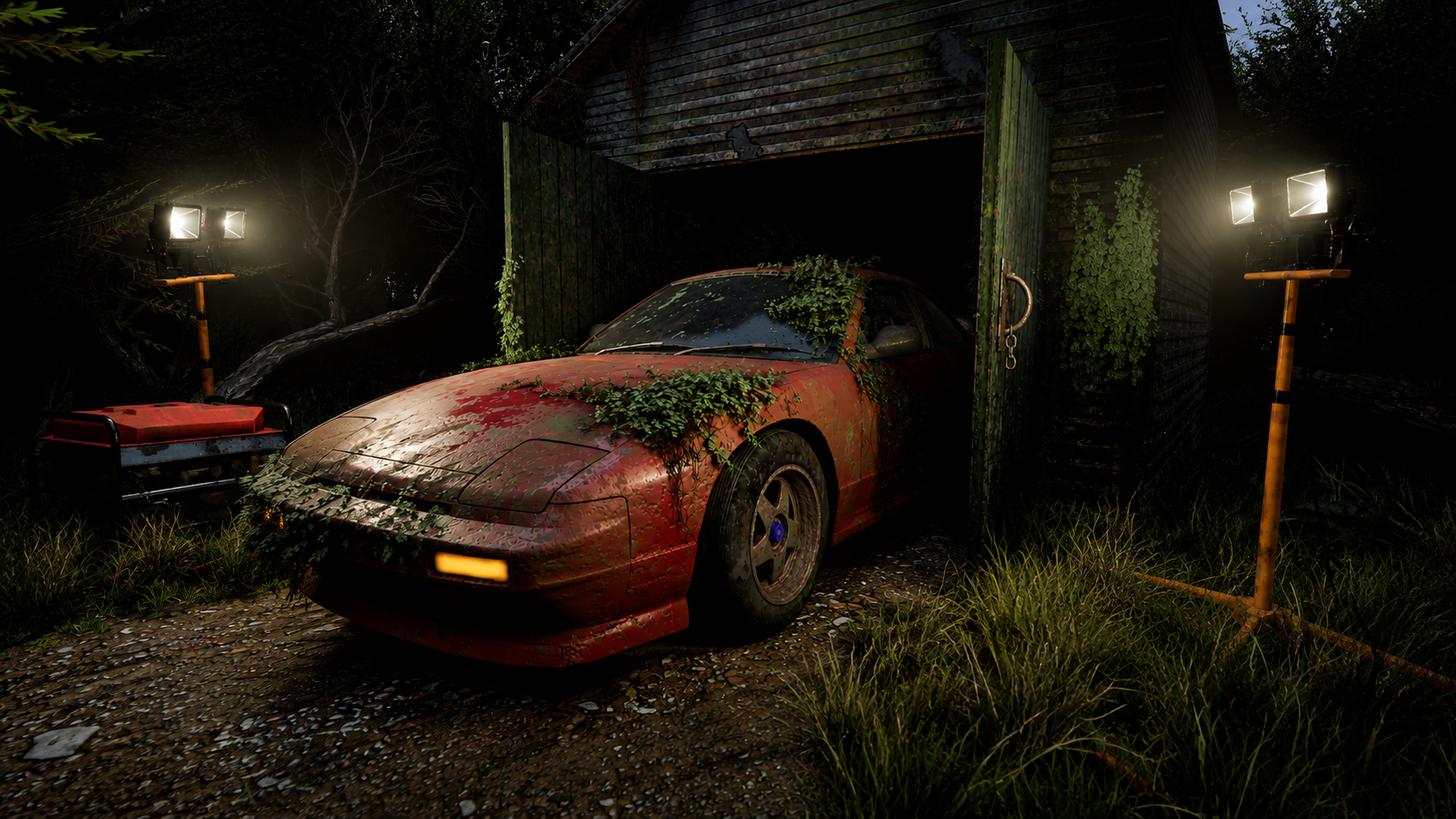 S13 diorama environment render — Work Light Three-Quarter